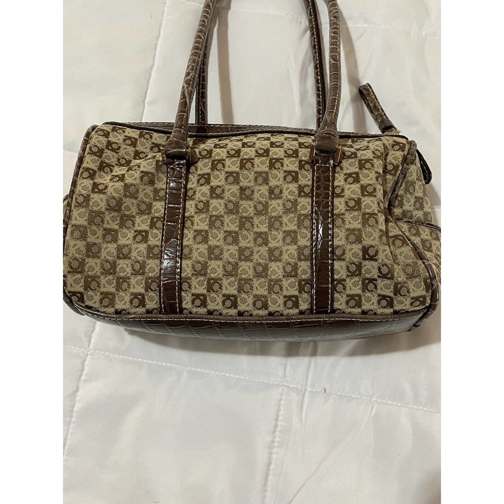 Liz Claiborne Monogram Brown Small Purse, Beige Lining Very G Cond - Picture 14 of 16